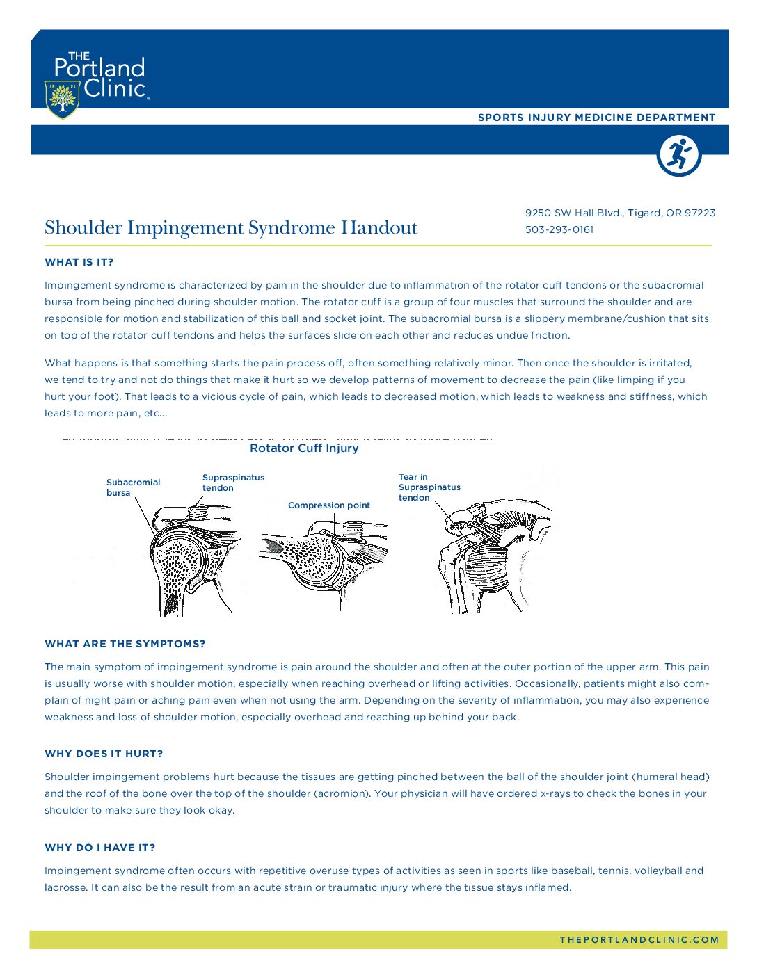 The Portland Clinic Shoulder İmpingement 0