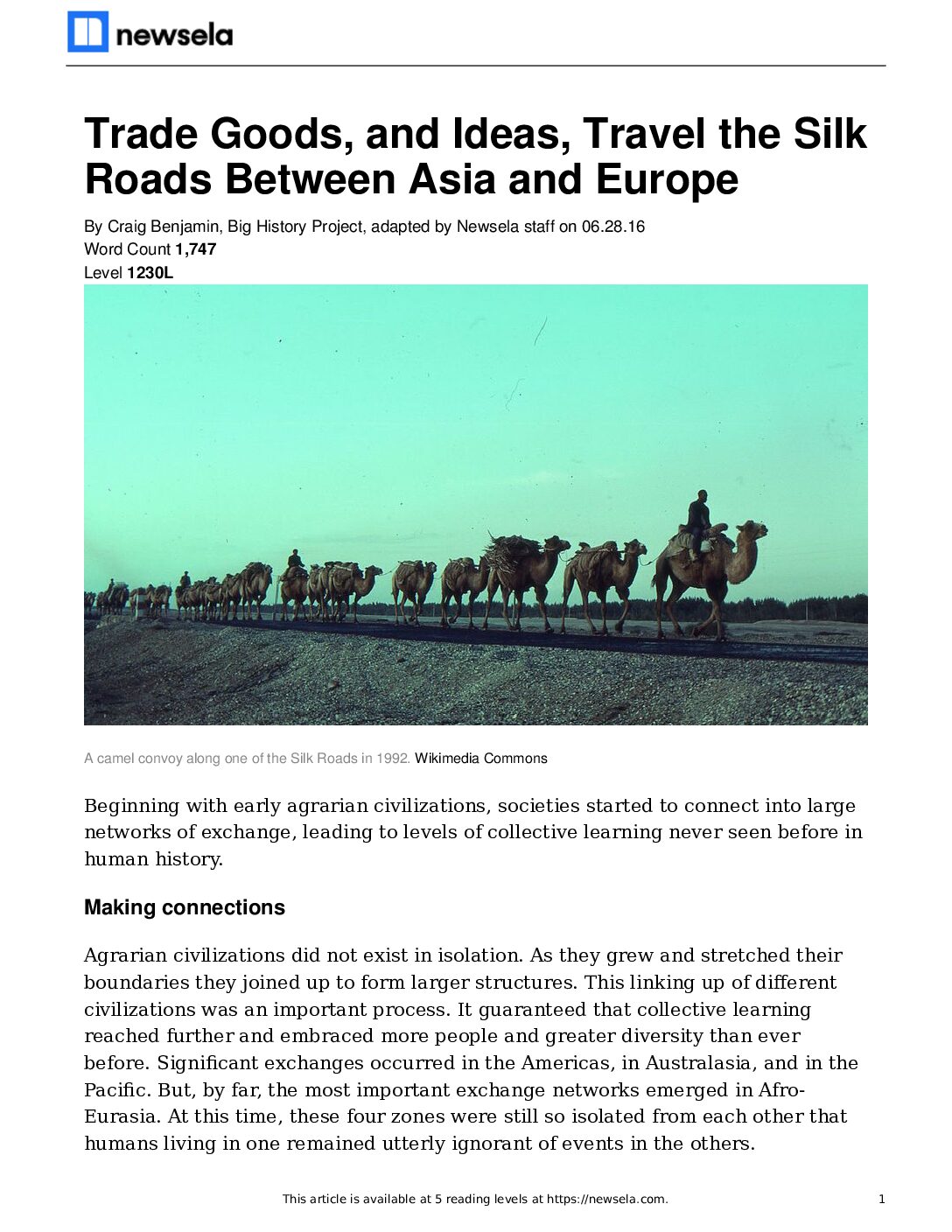 Trade Goods, And Ideas, Travel The Silk Roads Between Asia And Europe