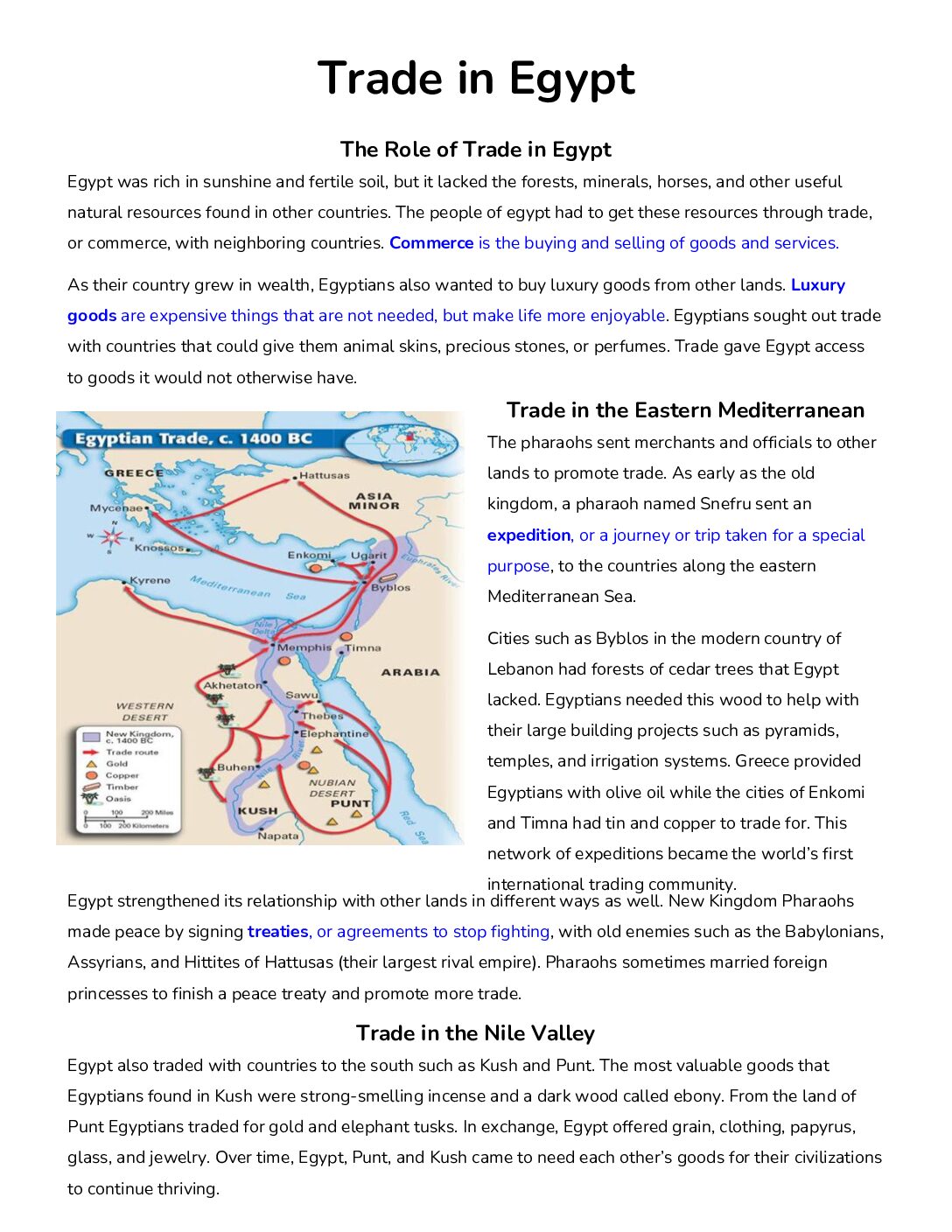 Trade İn Egypt (Reading)