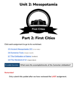 Unit 2 Part 2 First Cities