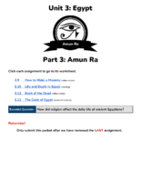 Unit 3 Part 3 Amun Ra