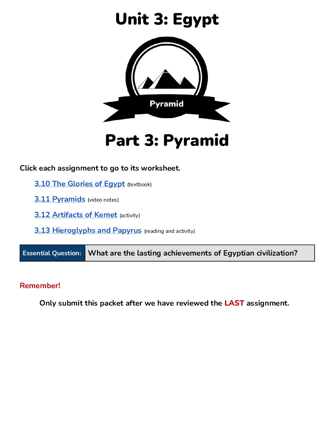 Unit 3 Part 3 Pyramid