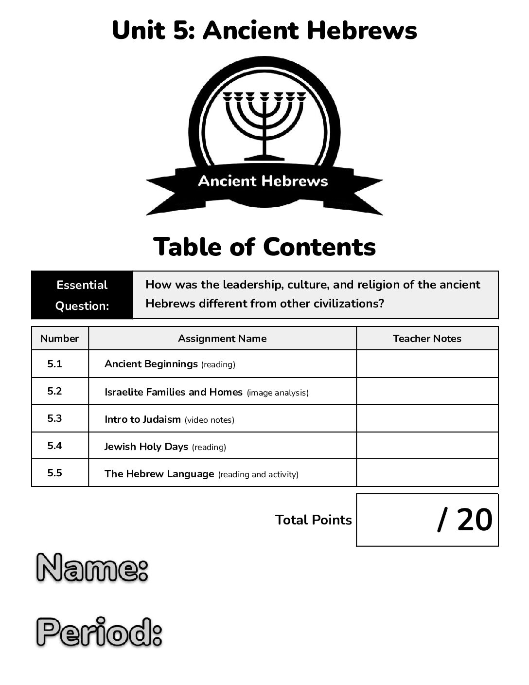 Unit 5 Ancient Hebrews (Hard Copy) (1)