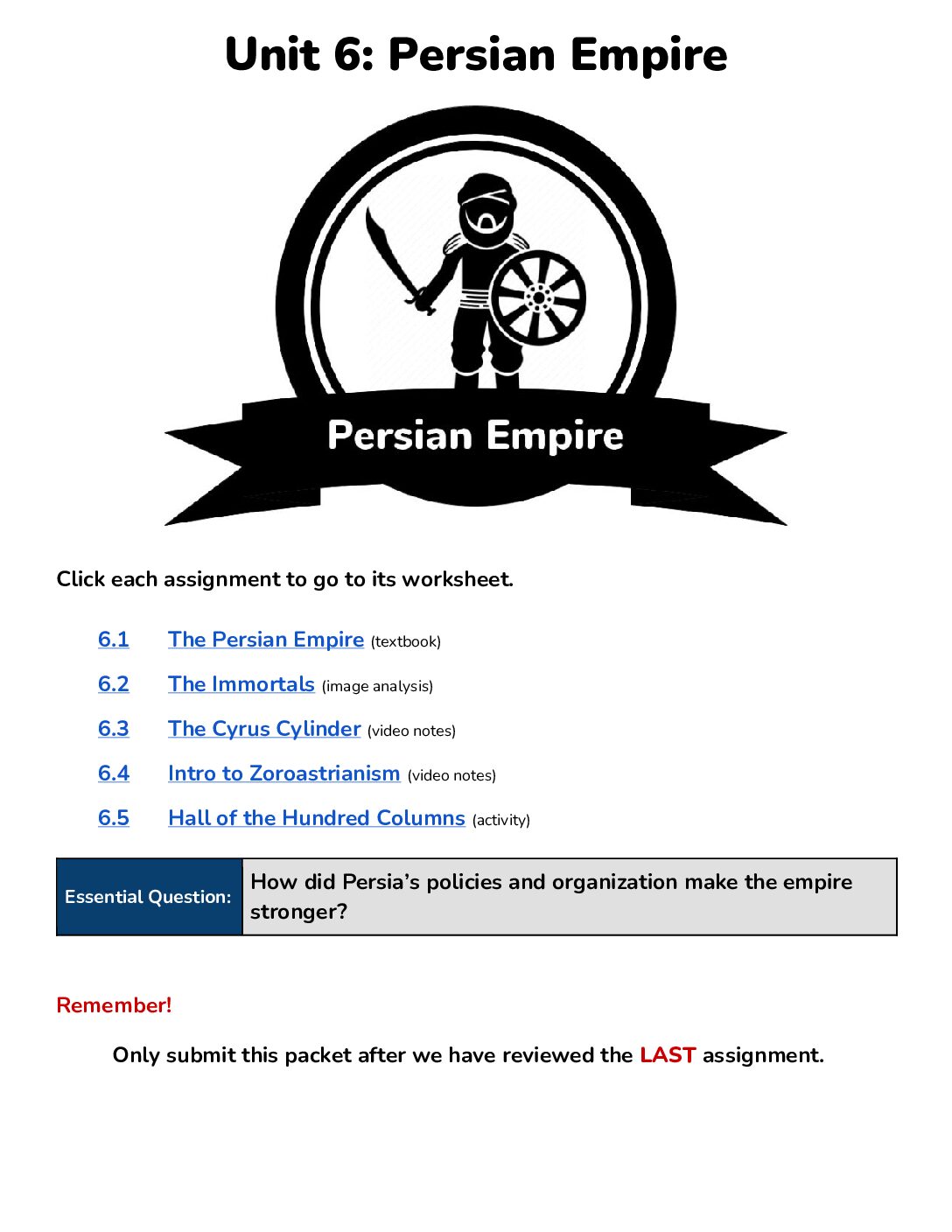 Unit 6 Persian Empire