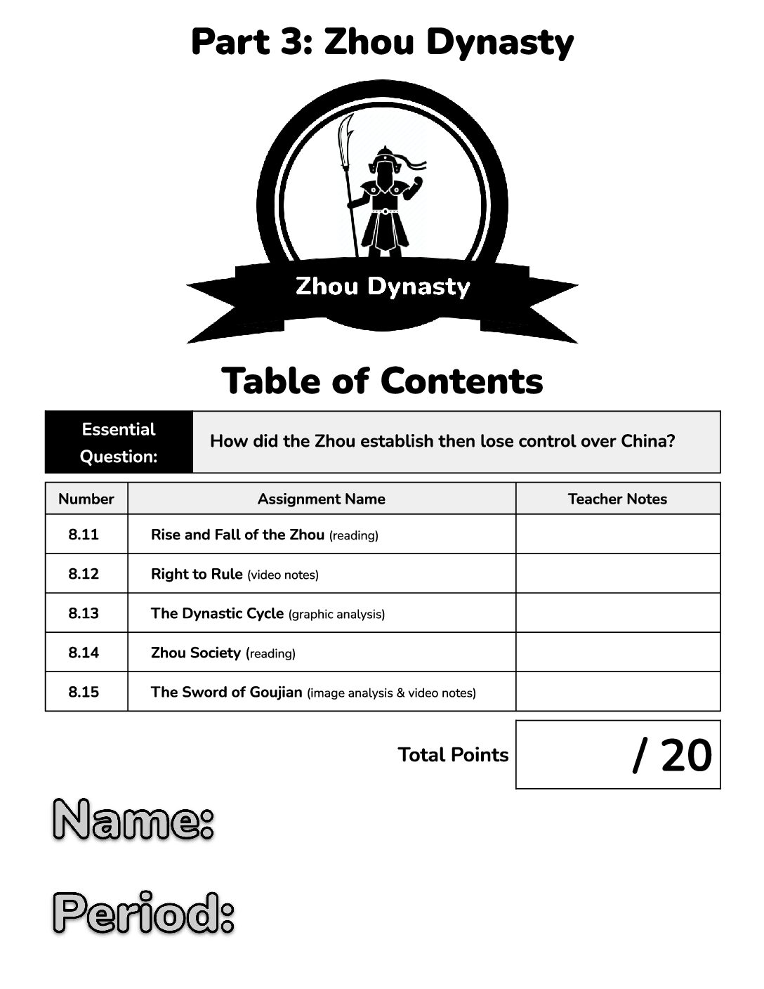 Unit 8 Part 3 Zhou Dynasty