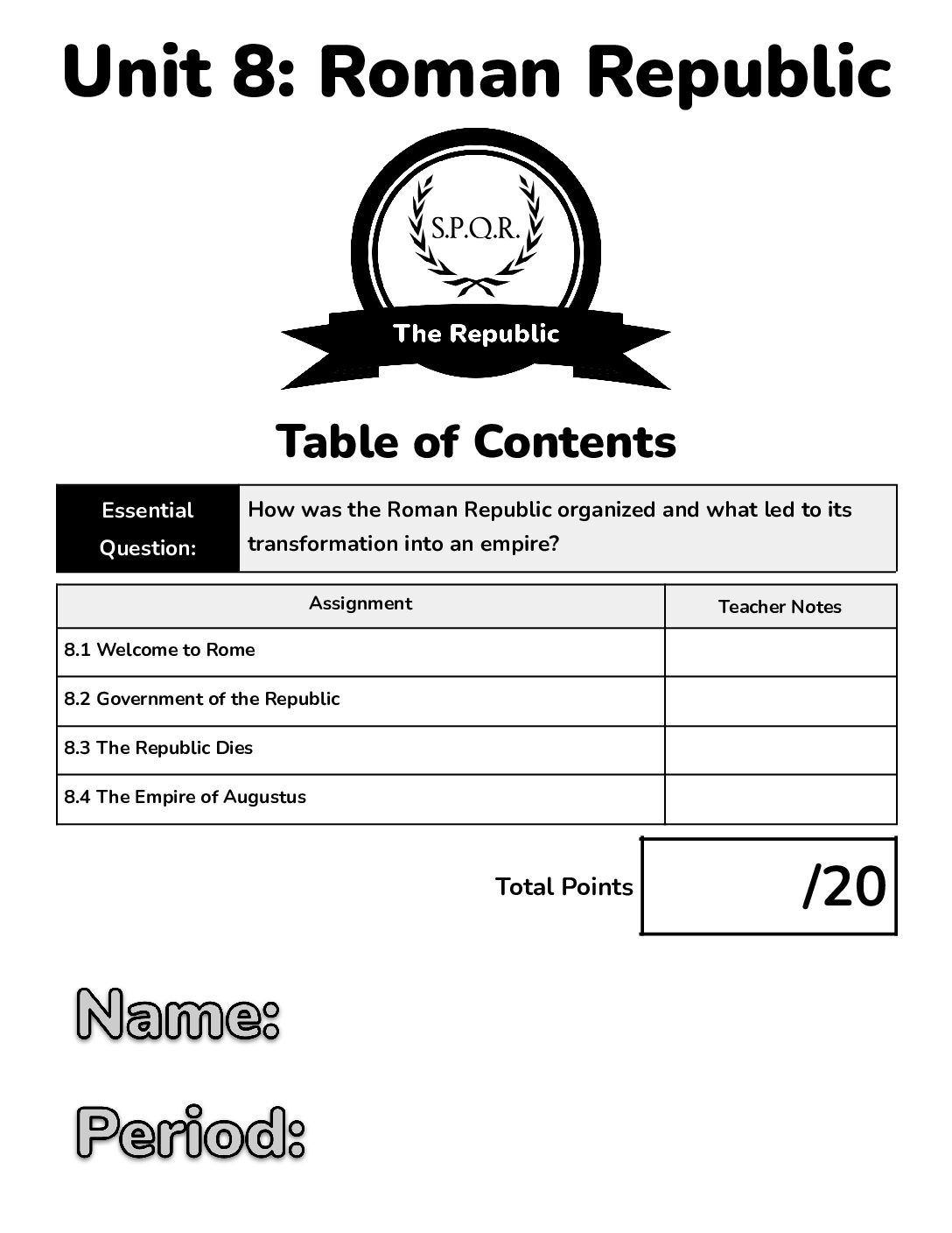 Unit 8 Roman Republic Compacted (Hard Copy)