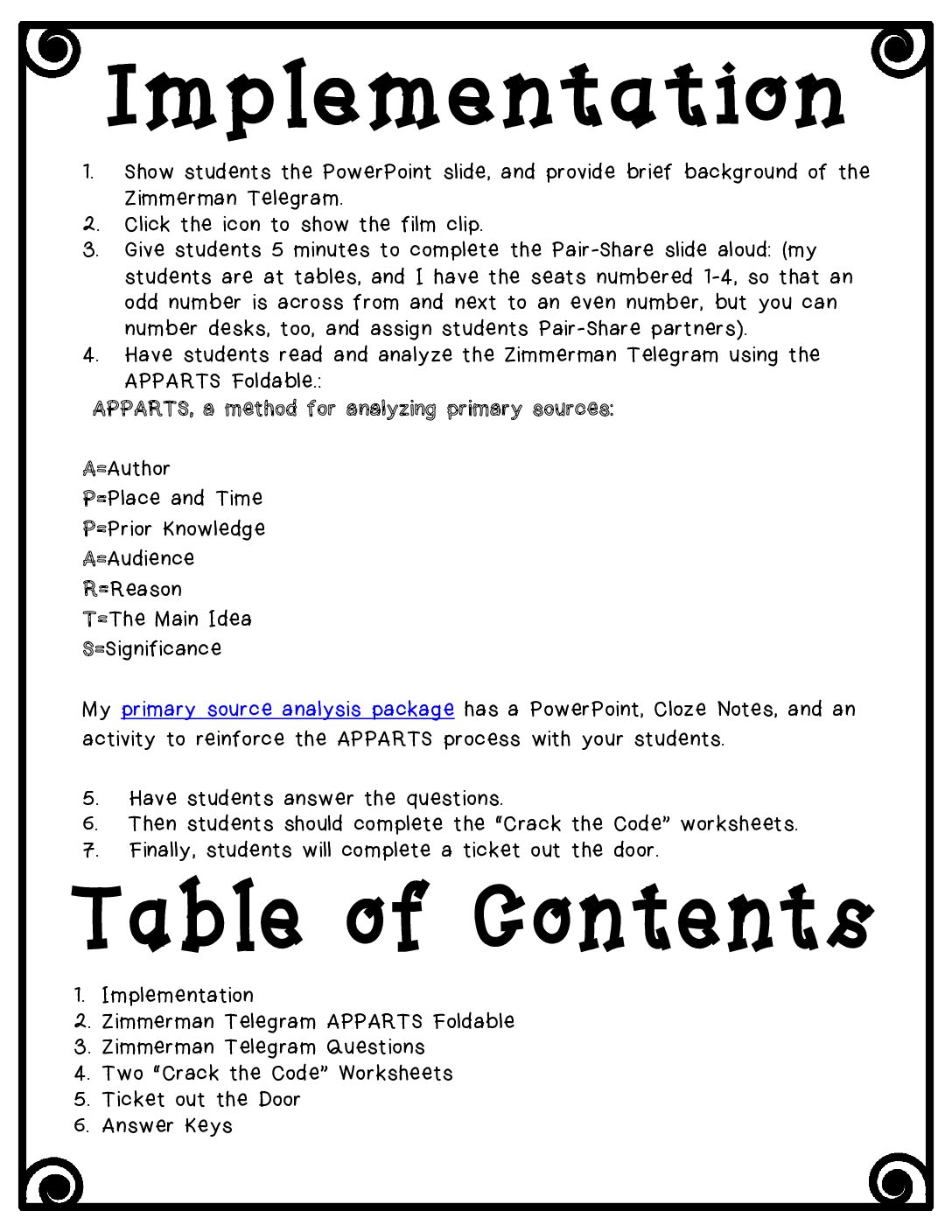 Zimmerman Note Primary Source Lesson