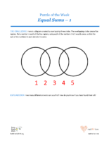 09 3 Clubs Equal Sums 1-Puzzles