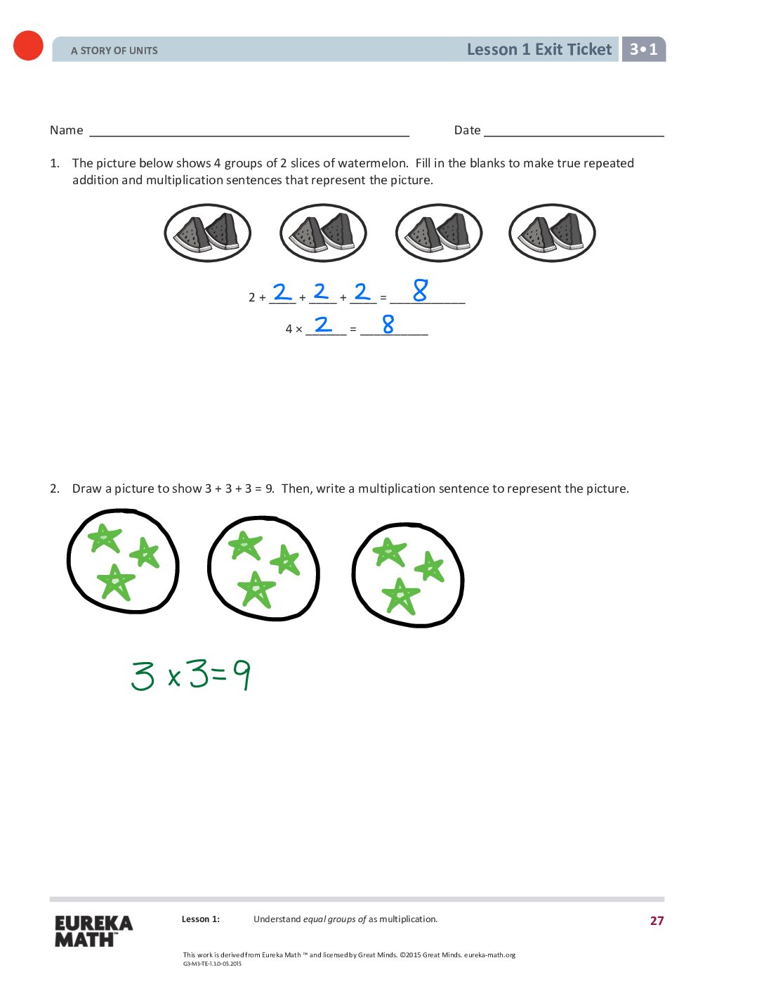 1 G3 M1 Exit Tickets Solutıons
