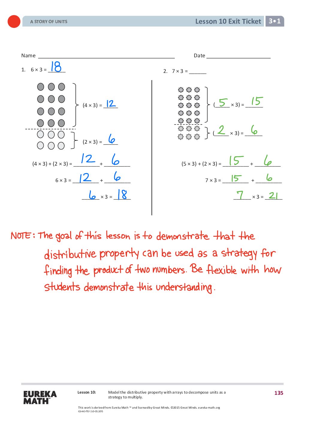 10 G3 M1 Exit Tickets Solutıons