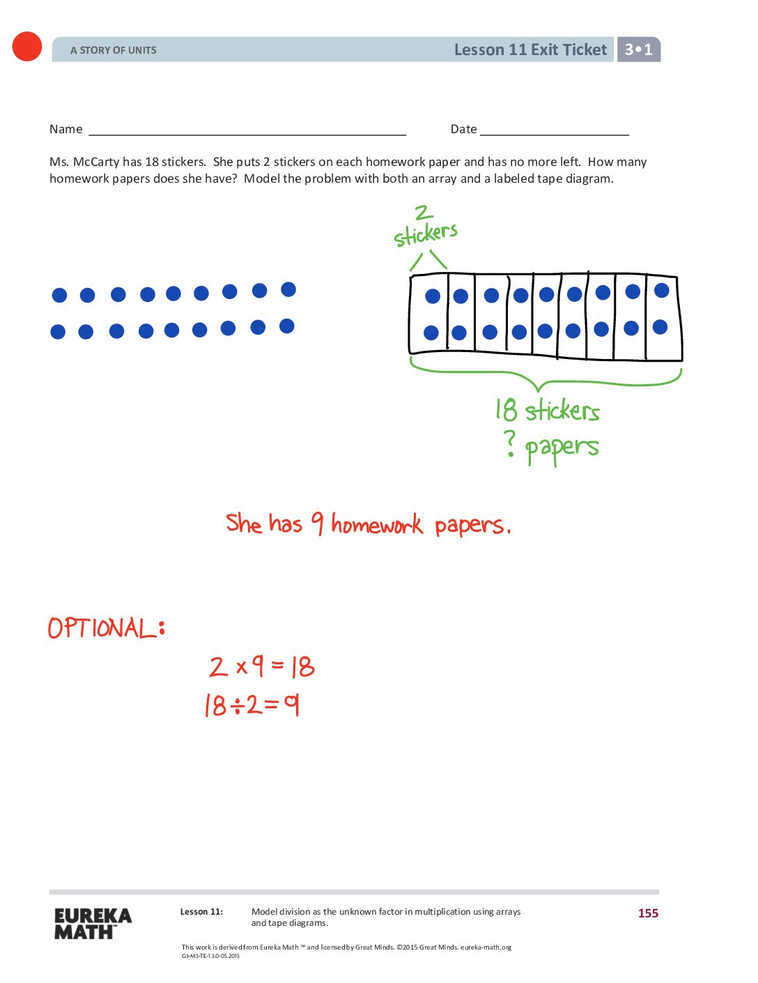 11 G3 M1 Exit Tickets Solutıons