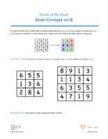 12 3 Spades Sum Groups 10B-Puzzles