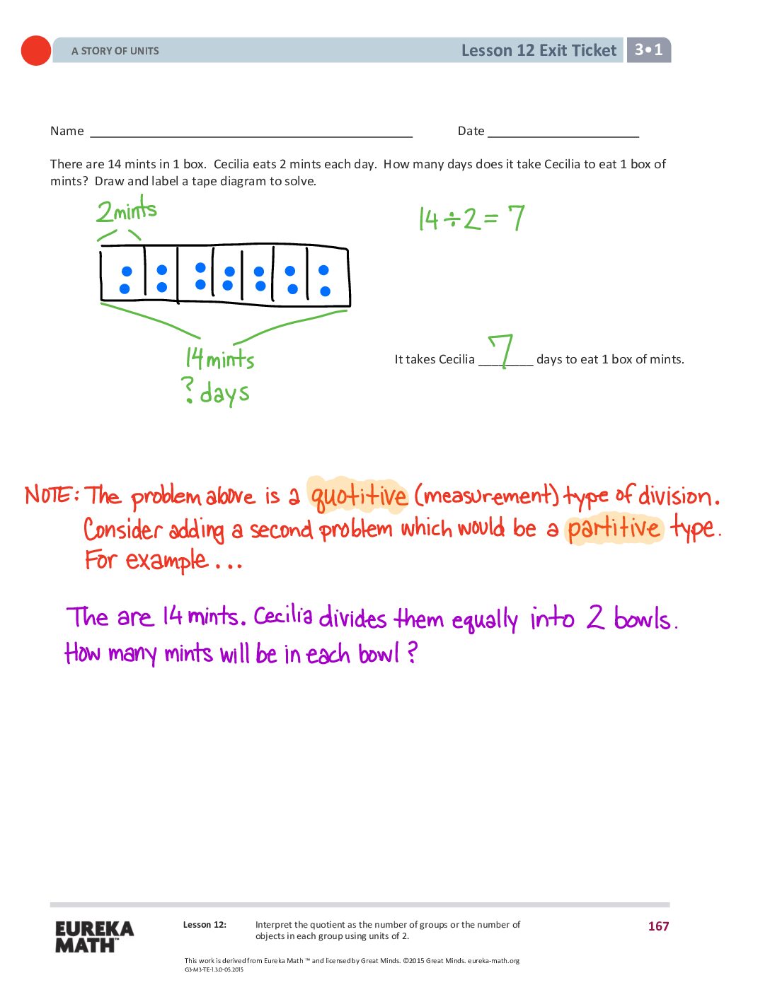 12 G3 M1 Exit Tickets Solutıons