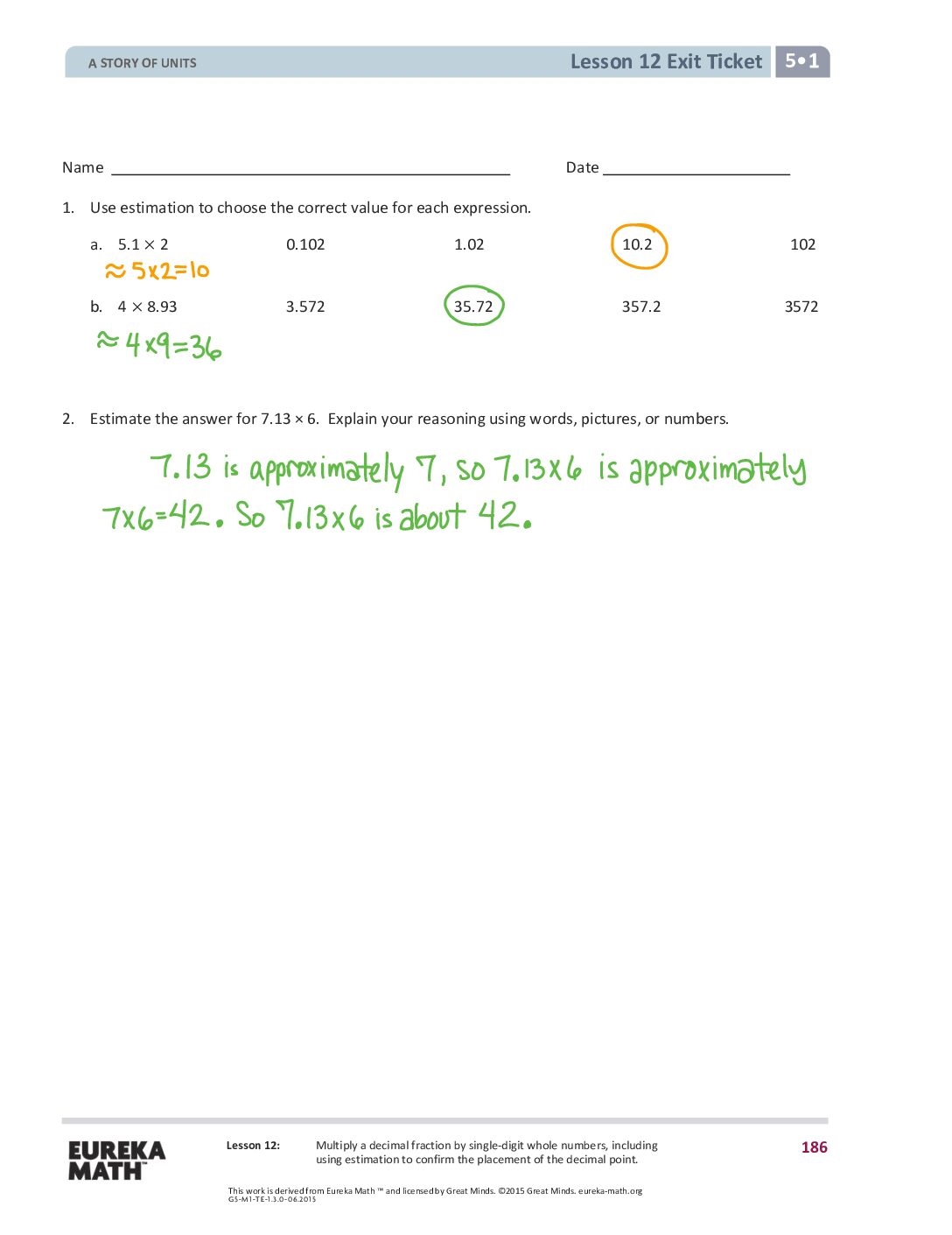 12 G5 M1 Exit Tickets Solutıons