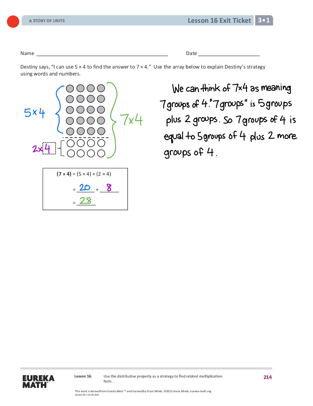 16 G3 M1 Exit Tickets Solutıons