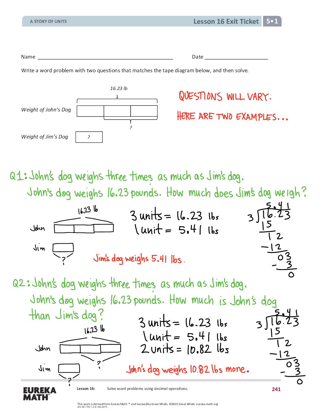 16 G5 M1 Exit Tickets Solutıons