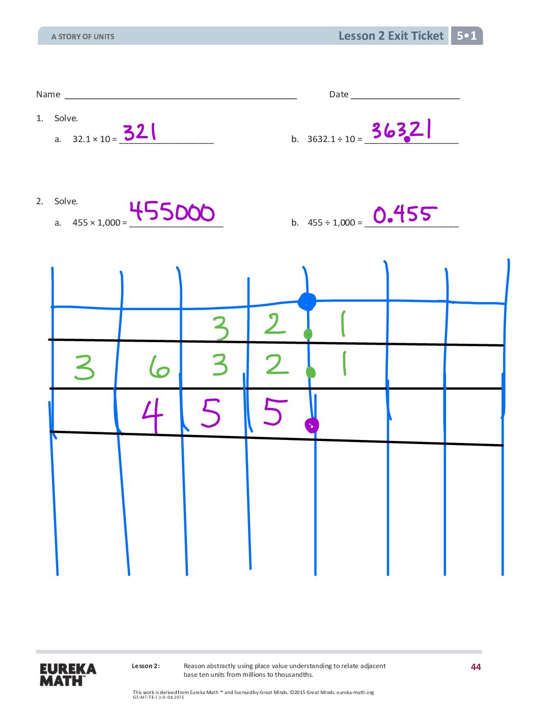 2 G5 M1 Exit Tickets Solutıons
