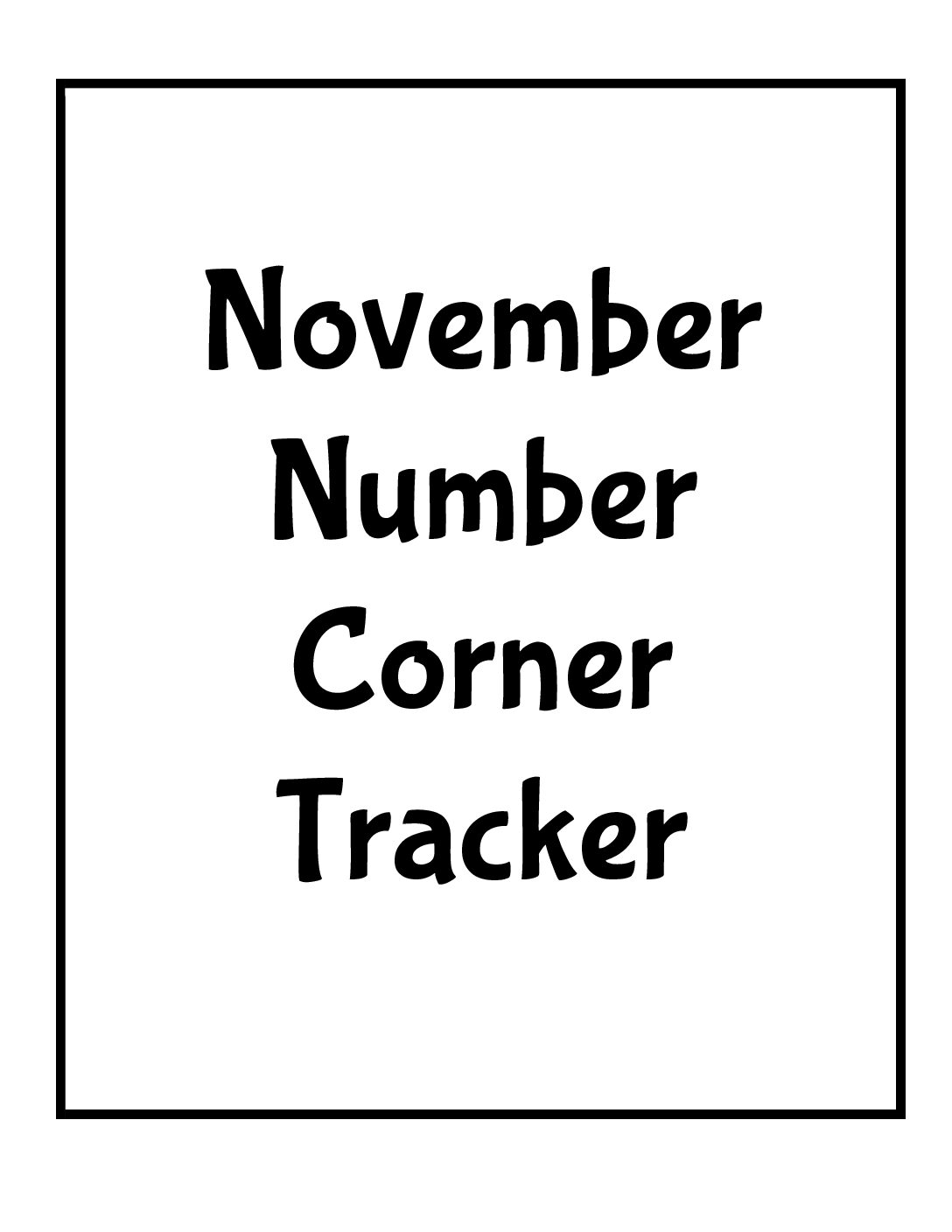 2- November Number Corner