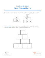 20 5 Spades Sum Pyramids 2-Puzzles