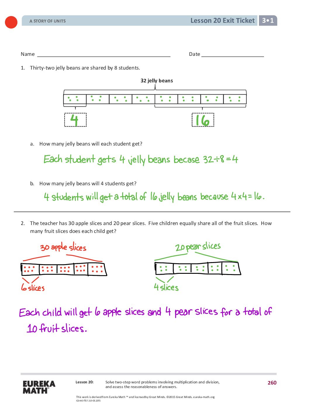 20 G3 M1 Exit Tickets Solutıons