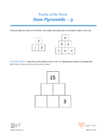 24 6 Spades Sum Pyramids 3-Puzzles