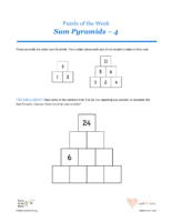 28 7 Spades Sum Pyramids 4-Puzzles