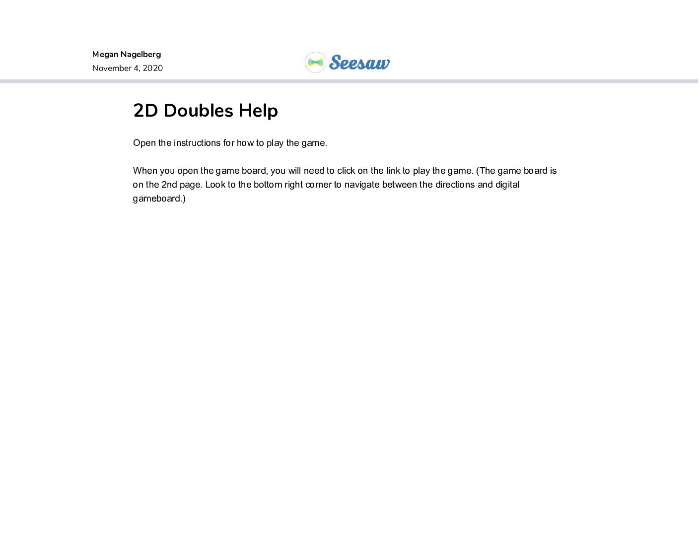 2D Doubles Help