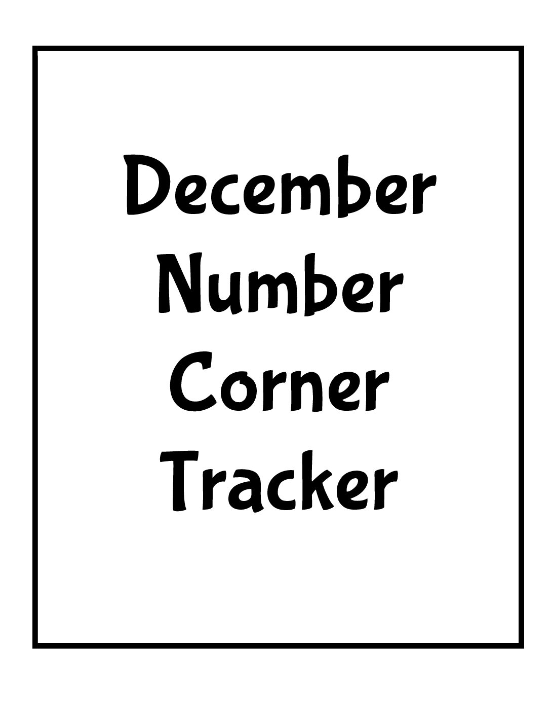 3- December Number Corner