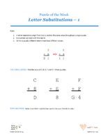 35 9 Hearts Letter Substitutions 1-Puzzles