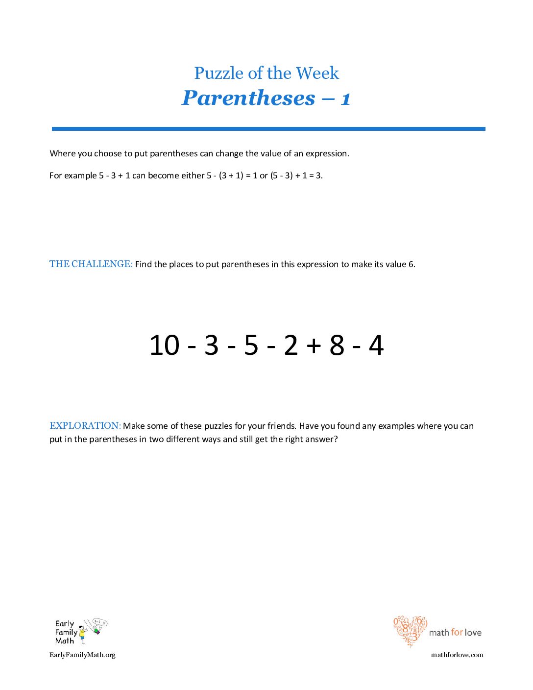 37 10 Clubs Parentheses 1-Puzzles