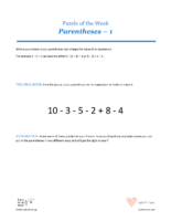 37 10 Clubs Parentheses 1-Puzzles