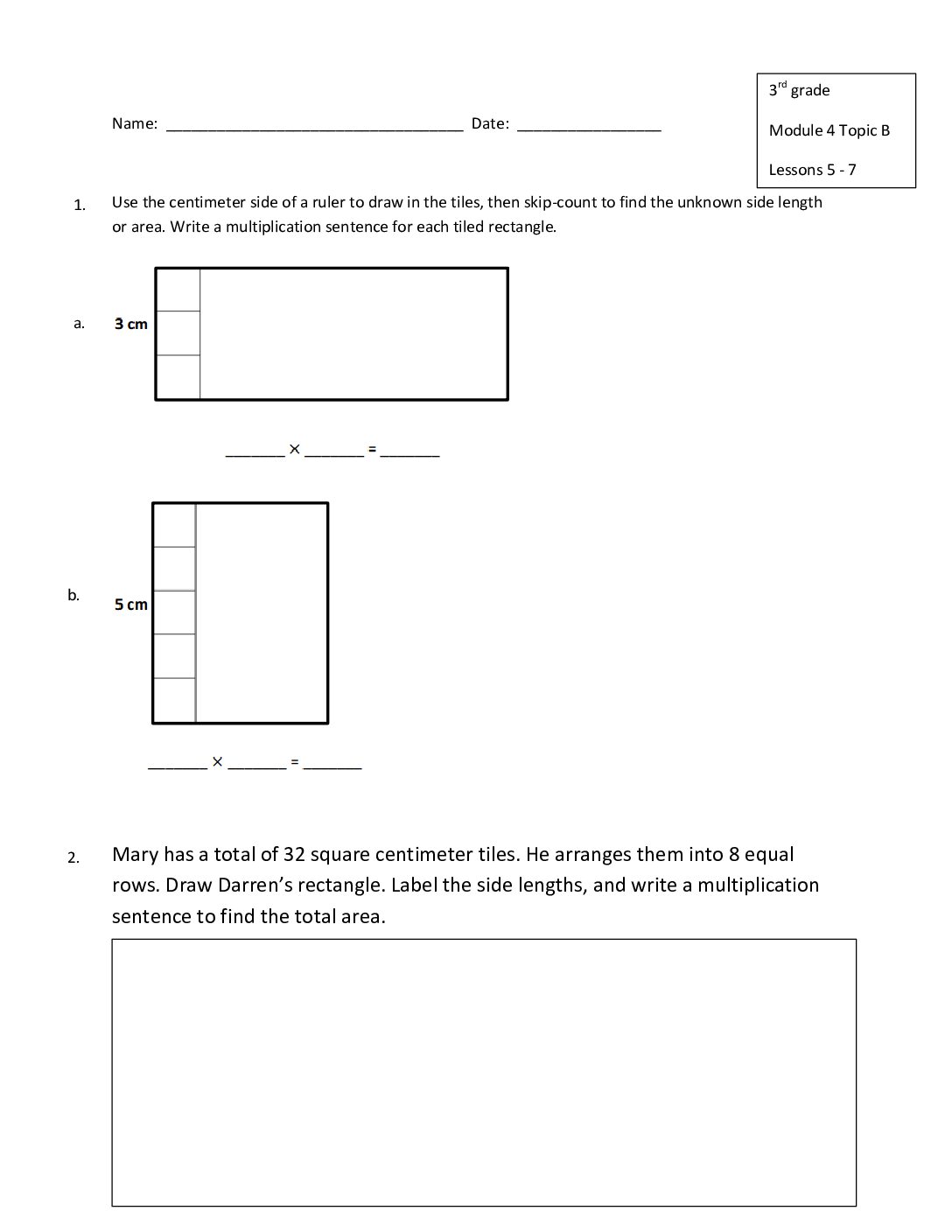 3Rd Grade Module 4 Topic B Assessment