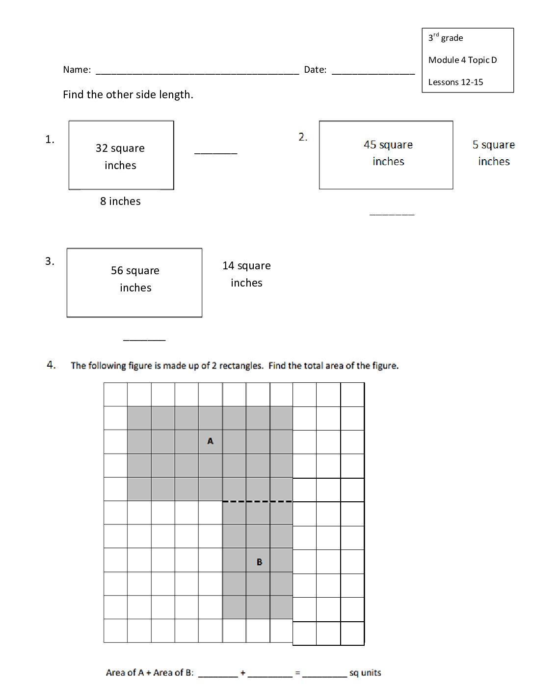 3Rd Grade Module 4 Topic D Assessment