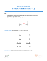 43 J Hearts Letter Substitutions 3-Puzzles