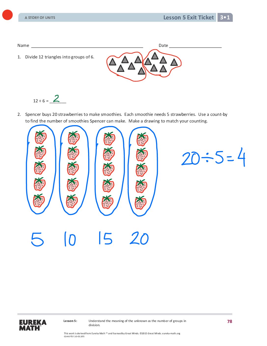 5 G3 M1 Exit Tickets Solutıons
