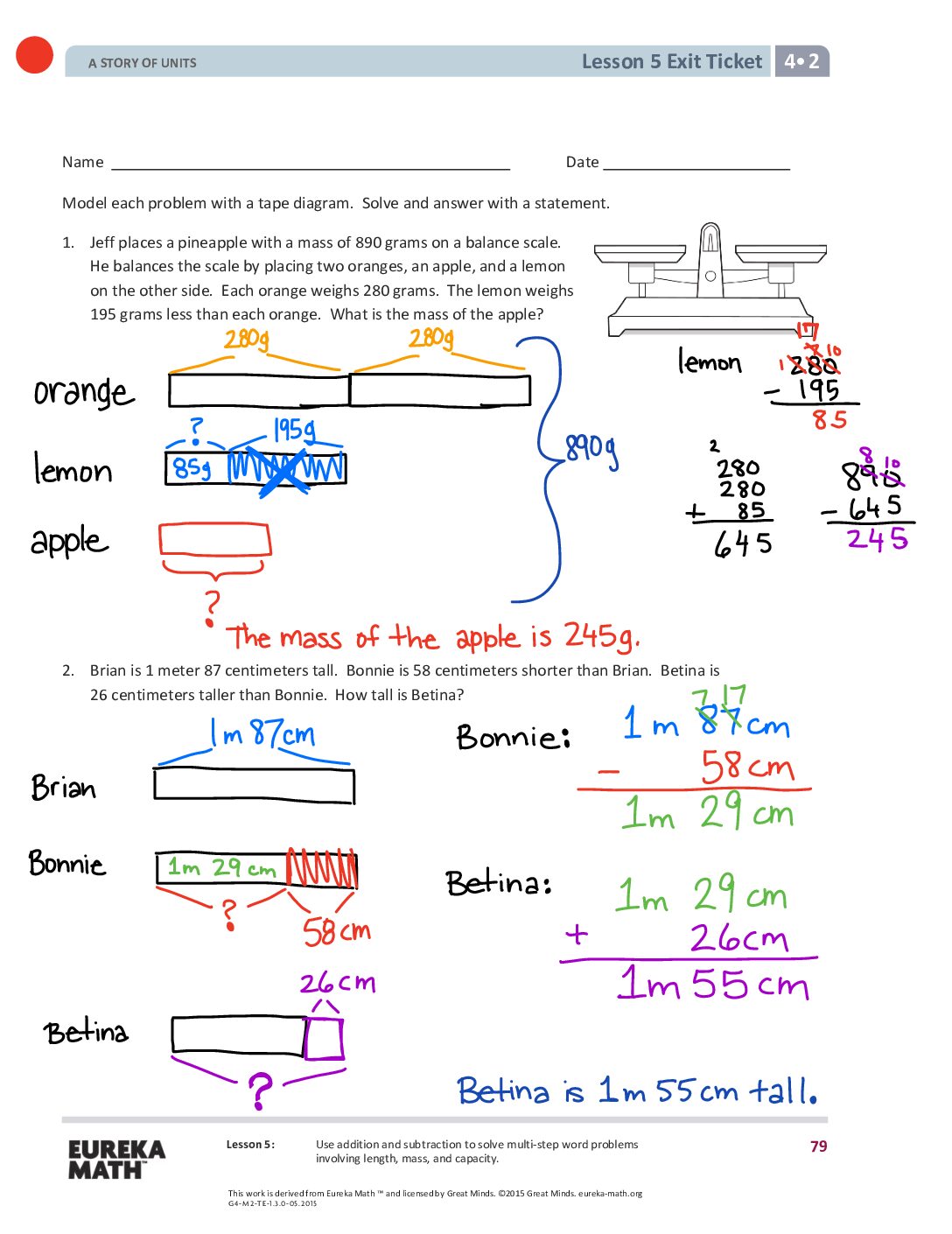5 G4 M2 Exit Ticket Solutıons