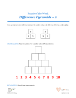 51 K Hearts Difference Pyramids 2-Puzzles