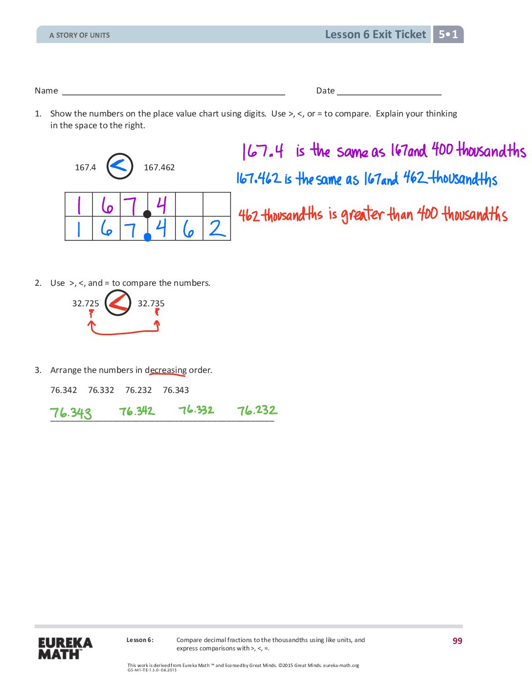 6 G5 M1 Exit Tickets Solutıons