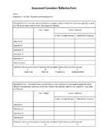 6B Assessment Correction Reflection