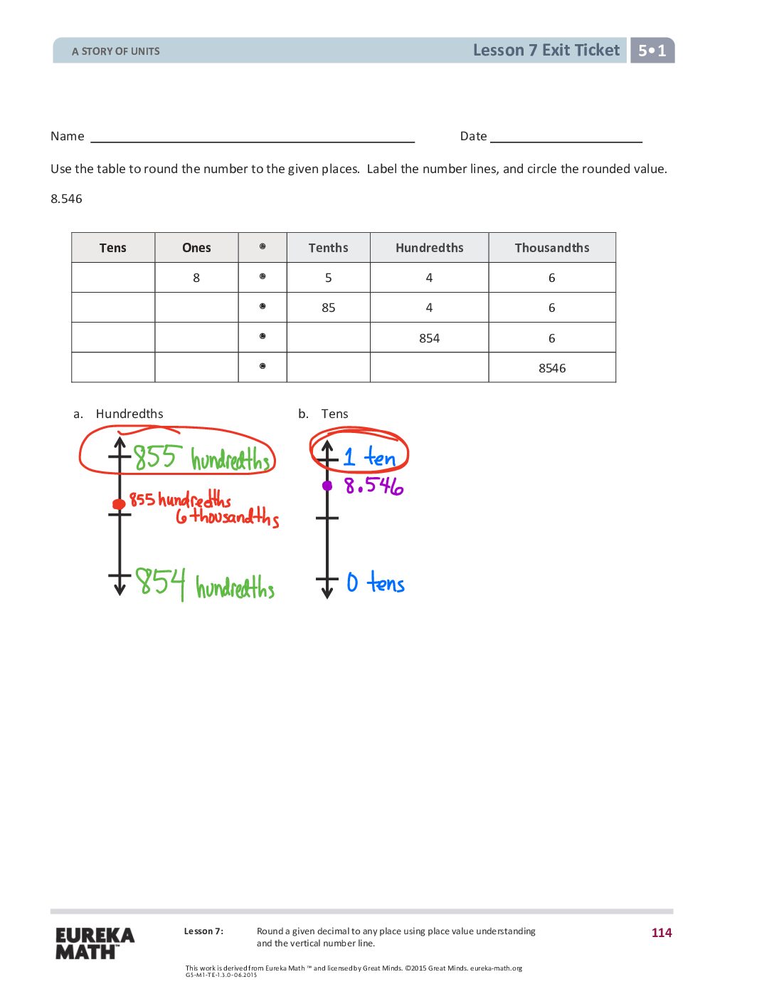 7 G5 M1 Exit Tickets Solutıons