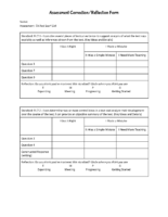 7A Assessment Correction Reflection