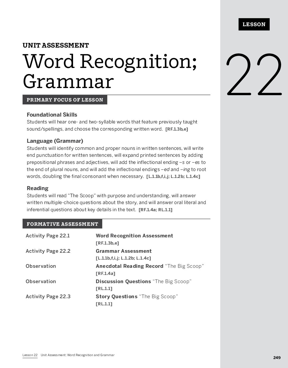 Assessment Directions & Student Pages G1 U5