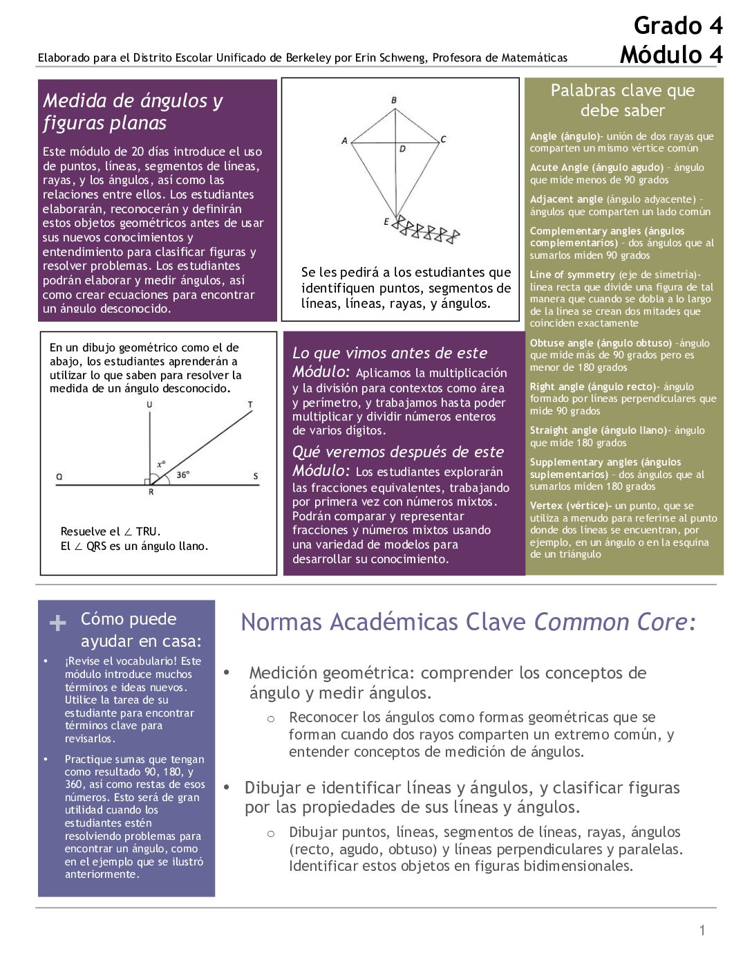 Espanol Familyletter Grade 4 Mod 4