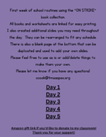 First Week Of Routines Using “On Strike” Books