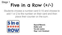 Five İn A Row Add Subtract Instructions