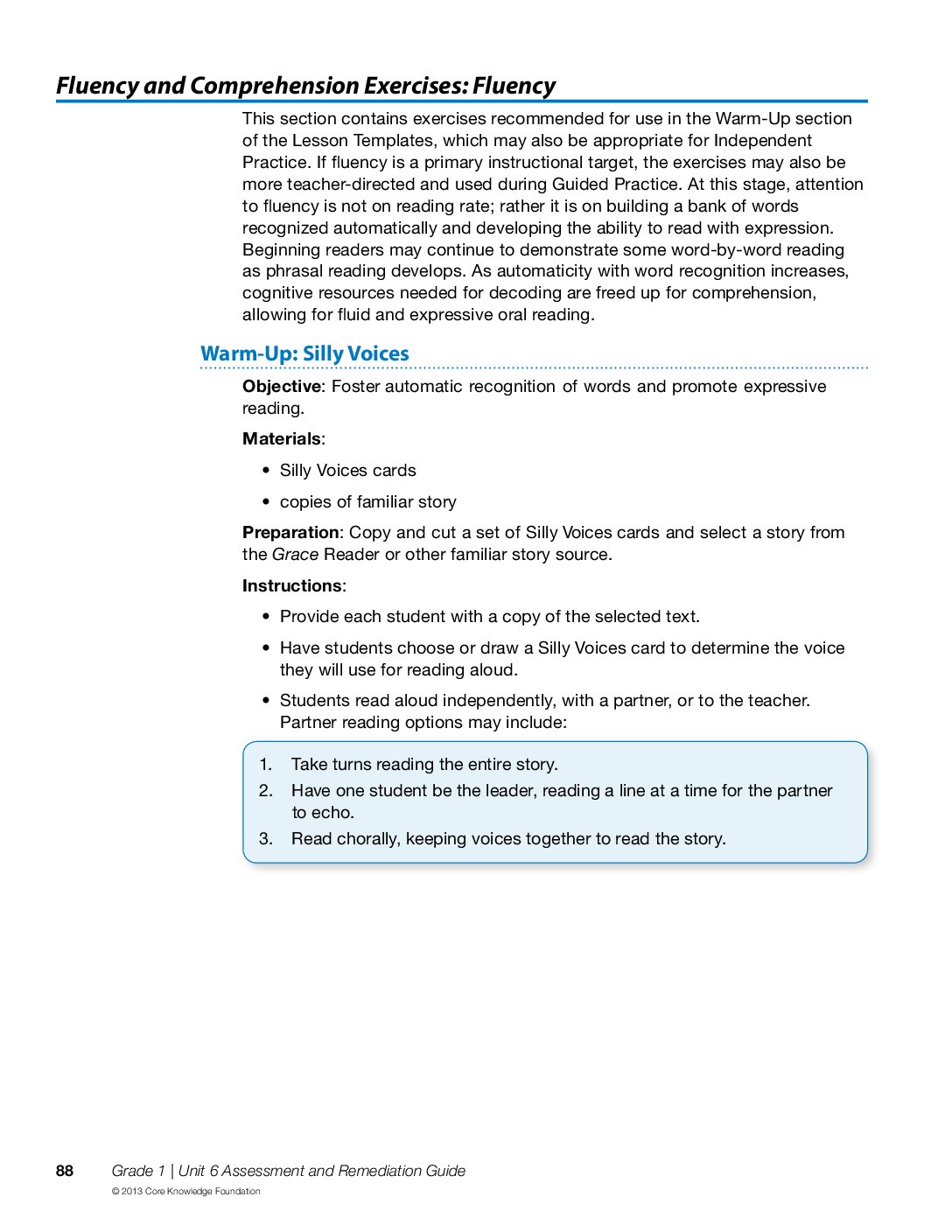 Fluency Texts From Unit 6