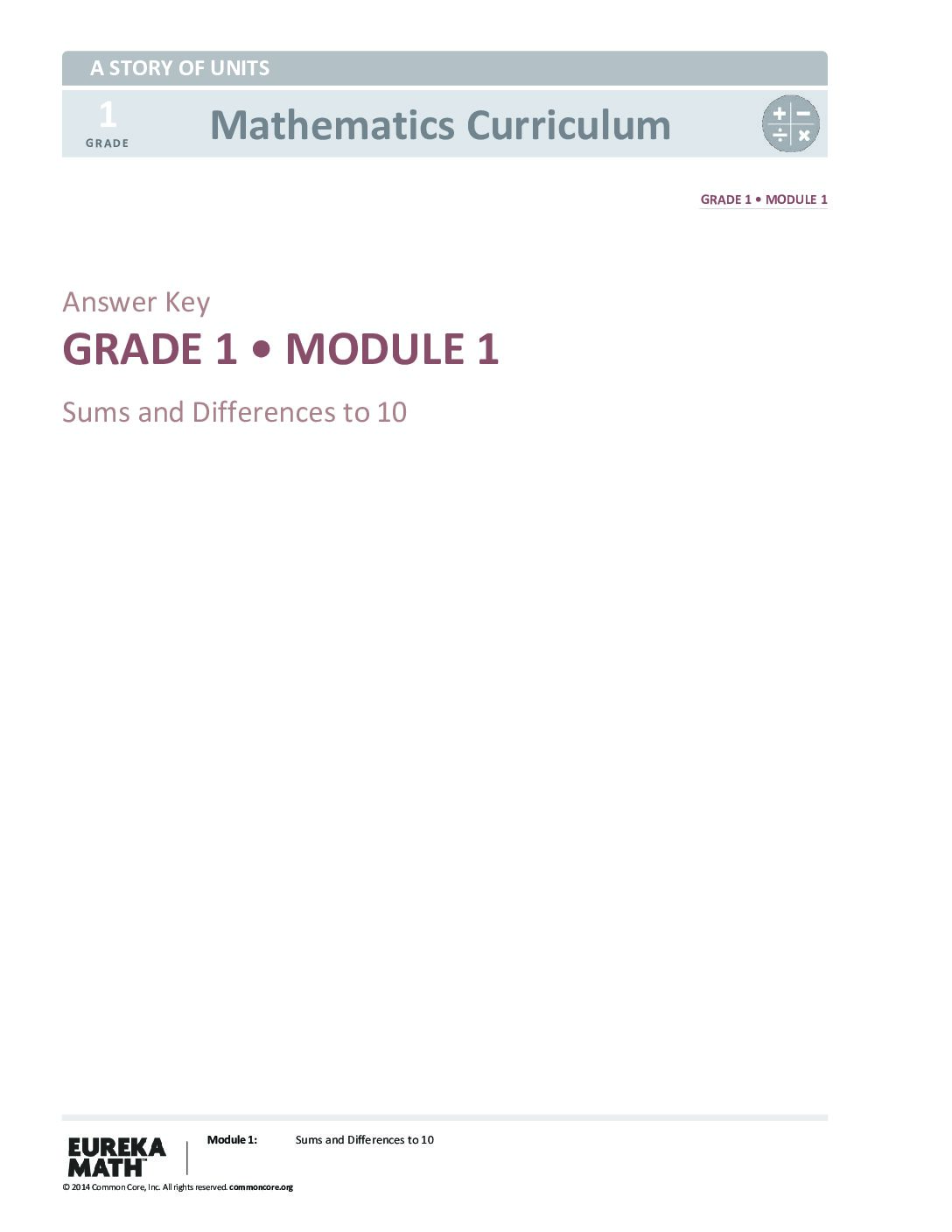 G1 M1 Answer Key