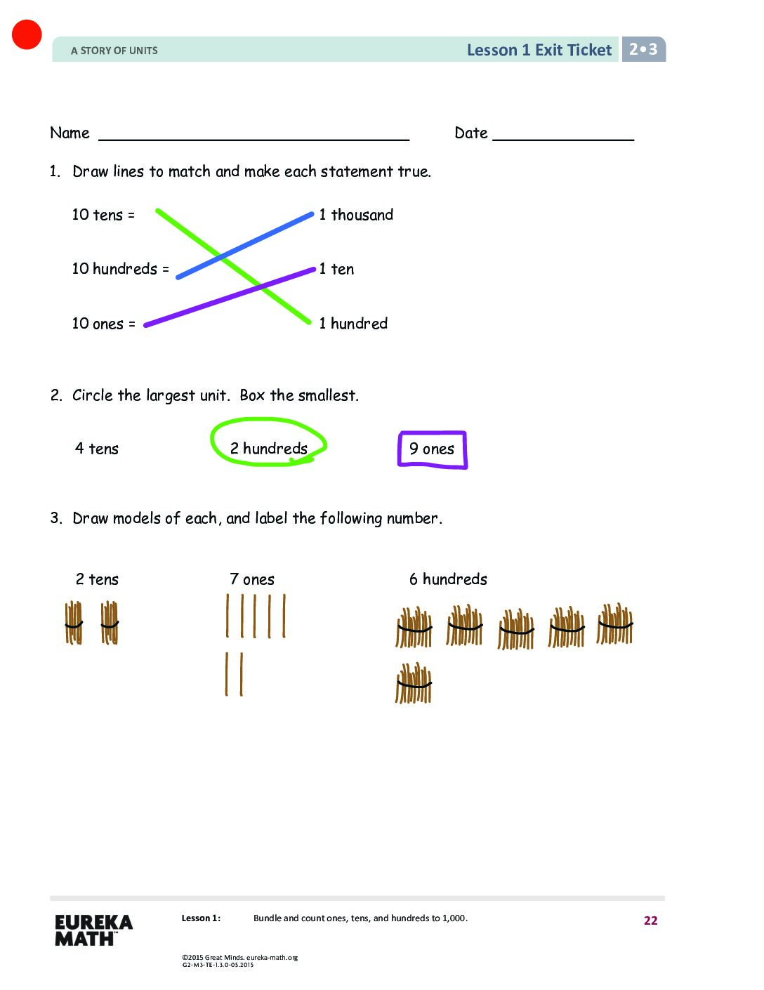 G2 M3 Exit Tickets Solutıons