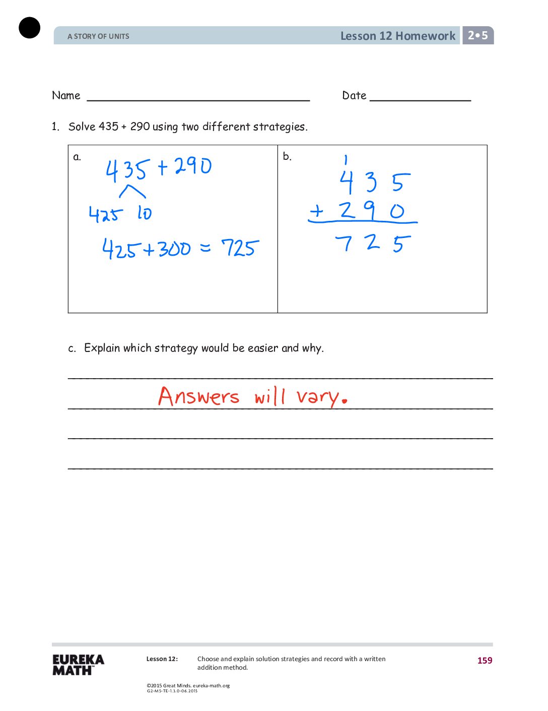 G2 M5 Homework Solutıons Lesson 12