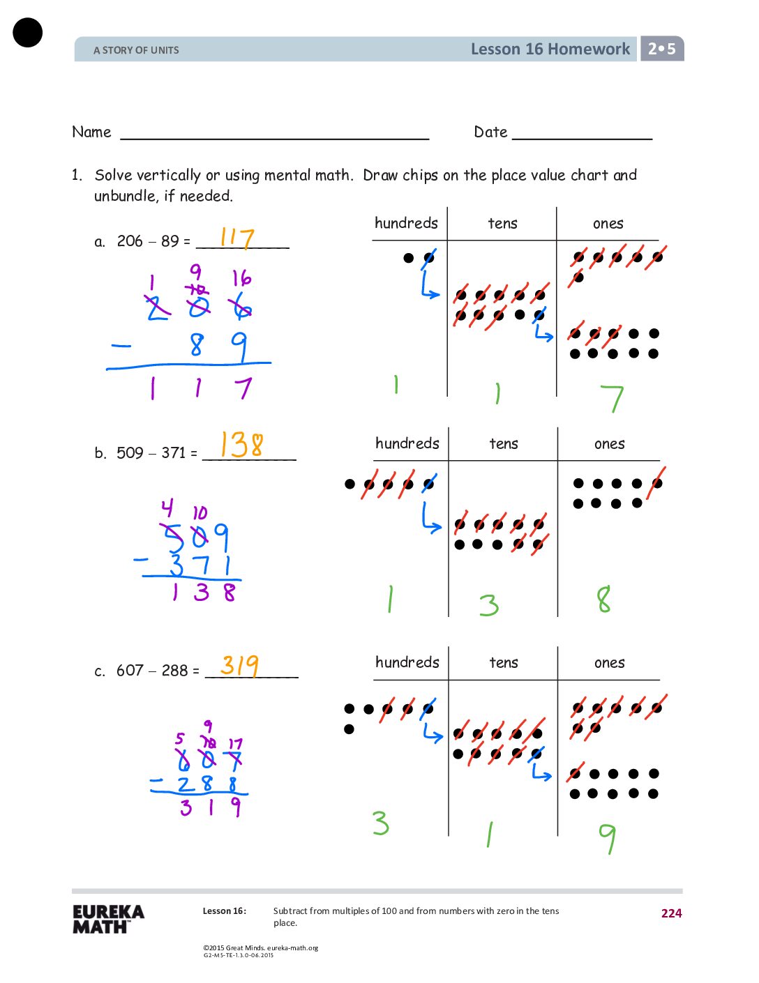 G2 M5 Homework Solutıons Lesson 16